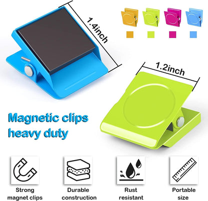Grtard 24 Pack Magnetic Clips Heavy Duty, Colorful Strong Fridge Magnet Clips Heavy Duty, Metal Magnet Clips for Fridge, clip Magnets, Magnetic Clips for Refrigerator, Locker, Whiteboard, Home, Office