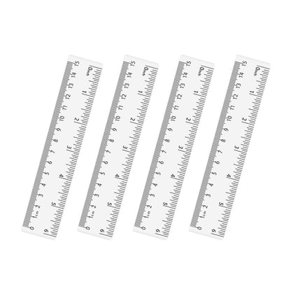 4 Pack Clear Plastic Straight Rulers, Clear Ruler Bulk, Transparent Ruler with Centimeters and Inches, for Class, Office (6 inch)