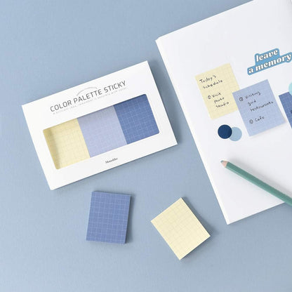 Monolike Color Palette Sticky Grid 300 A Set 4p - Self-Adhesive Memo Pad 30 Sheets