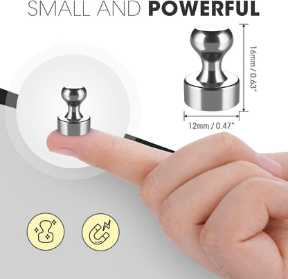 Grtard 16 Pack Magnetic Push Pins, Fridge Magnets for Whiteboard, Whiteboard Magnets Refrigerator Magnets, Small and Strong Push Pin Magnet for Office, School, Locker, and Map Magnet