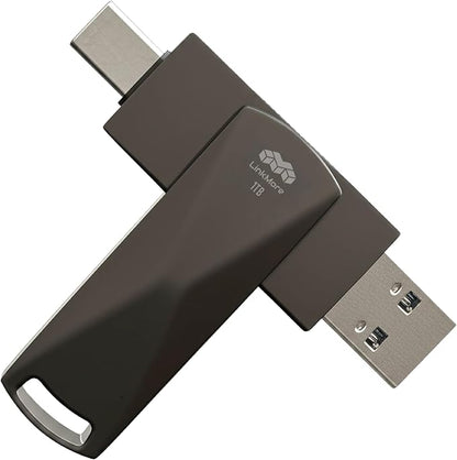 LinkMore NR P50 1TB External SSD – Type-C & USB-A Portable Drive, USB 3.2 5Gbps, 560MB/s Read, 500MB/s Write, 110MB/s Sustained Write – Works with iPhone 15, PS5, Steam Deck, Android, Mac, Windows