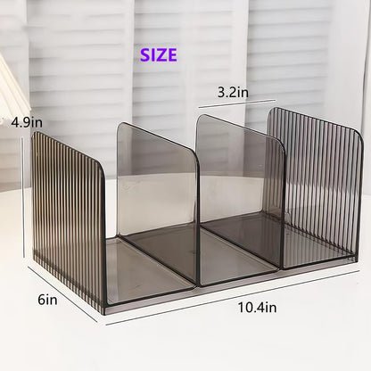 Acrylic Desk File Organizer,Office desktop Folder Mail Organizer,Letter Book record Magazine Holder (gray 2 Pack)