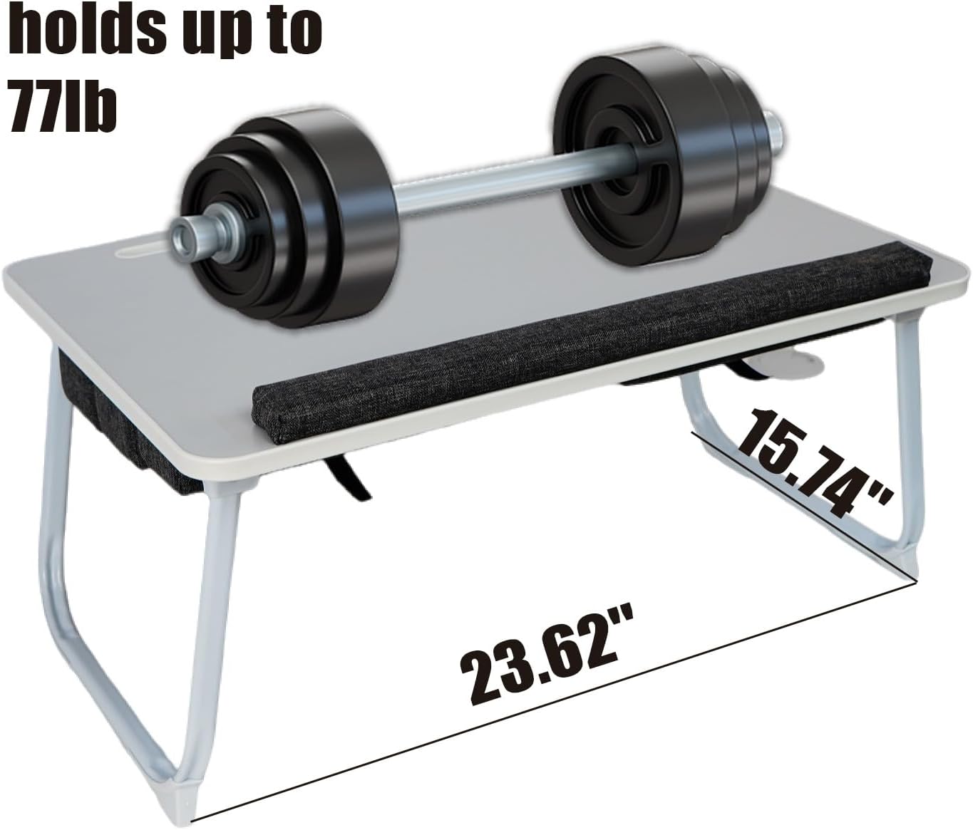 Lap Desk for Laptop with Cushion,Folding Laptop Desk for Bed with USB,Bed Desk,Portable Computer Lap Desk,23.62"*15.74",Grey