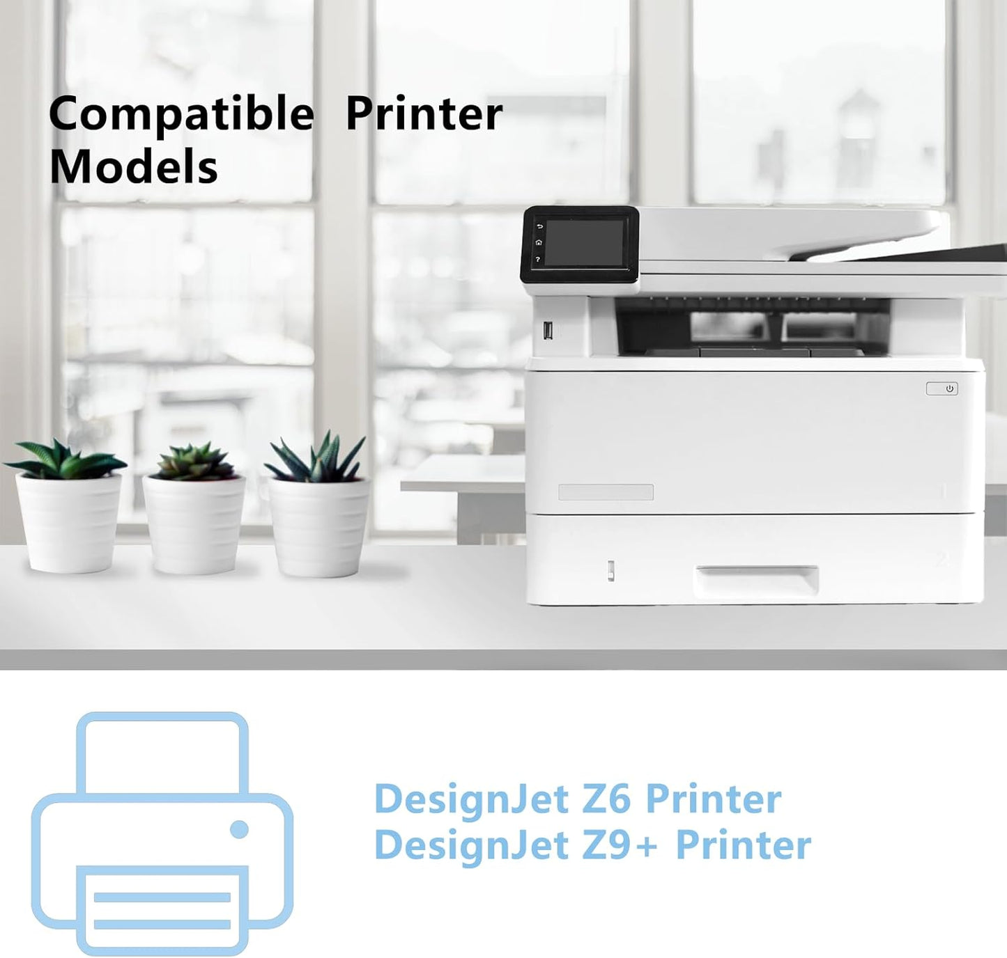 746 Matte Black Ink Cartridge (P2V83A) High Capacity Compatible Ink Cartridge for 746 Z6 & Z9+ Large Format Plotter Printer,300-ml