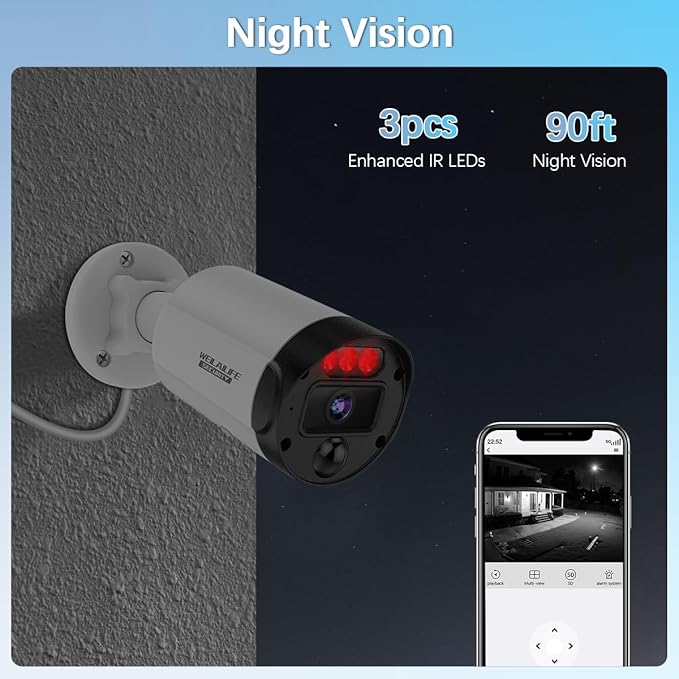 【130°Ultra Wide-Angle】 Outdoor Wired Security Camera System, Home Video Surveillance Systems, POE IP Cameras, Surveillance DVR Kits