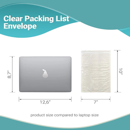 APQ Clear Top Loading Packing List Envelopes, 7 x 10 Inches. 1000 Pack Packing Slip Envelope Pouches. Self-Seal Plastic Shipping Label Pouches. Durable Packing List Mailing Envelopes for Documents