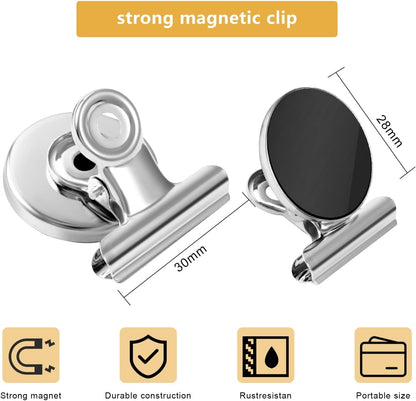 VNDUEEY 20 Pack Silver Magnetic Clips for Refrigerator, Strong Fridge Magnets Heavy Duty Magnet Clips Whiteboard Magnets, Magnetic Clips for Home School Office