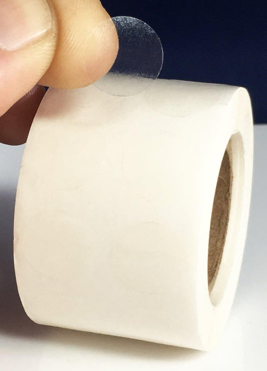 Ultra Clear Retail Wafer Seals for Mailing Packaging .5 Inch Round Circle Dots 1,000 Adhesive Stickers