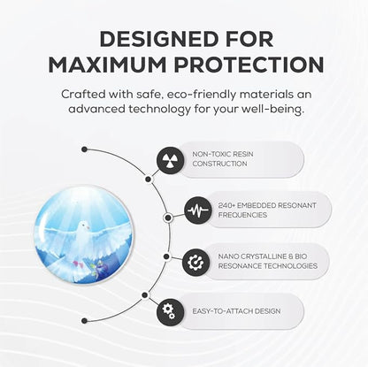 Pack of 6 EMF Stickers for Cell Phone- 5G Ready Harmonizer Stickers Proudly Made in USA for Cell Phones, Laptops or Tablets- EMF mega Shield for All Electronic Devices (Wings of Peace)