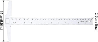 Pangda 12 Inch/ 30 cm Junior T-Square Plastic Transparent T-Ruler for Drafting and General Layout Work (2)