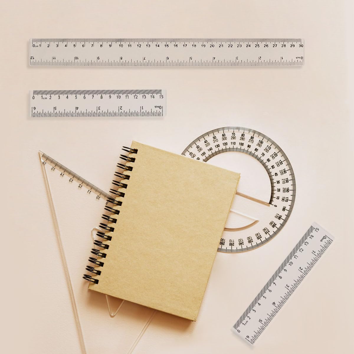 4 Pack Clear Plastic Straight Rulers, Clear Ruler Bulk, Transparent Ruler with Centimeters and Inches, for Class, Office (6 inch+12 inch)