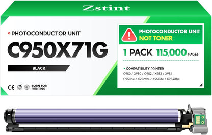 C950X71G Photoconductor Unit(Not Toner) Black 1-Pack High Capacity Replacement for Lexmark C950X71G C950X73G Drum Unit Compatible with Lexmark C950de X950de C952 X952dte X954dhe Printers Imaging Unit