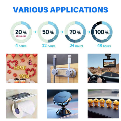 3M VHB Double Sided Mounting Gel Pads,40PCS 2'' Diameter, Waterproof, Heat-Resistant Sticky Heavy Duty Mounting Tape for Home Decoration, Car Use, Include 4 Replacement Sticky Pads (2in * 2in Circles)