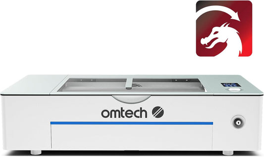OMTech Polar+ 55W CO2 Laser Engraver Cutter with LightBurn, 20"x12" Work Area, 5MP Camera, Dual Rotary Axes, 500mm/s Speed, with Water Pump, Laser Cutting Machine for Wood Acrylic Glass More