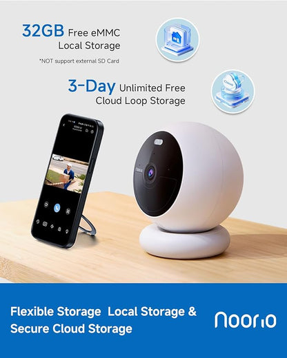 Noorio Security Cameras Wireless Outdoor Magnetic, 1080P Battery Powered Indoor Cameras for Home Security, Smart Motion Detection Outdoor Pet Dog Camera, Free Local Storage MagCam, 2.4G WiFi, B200S