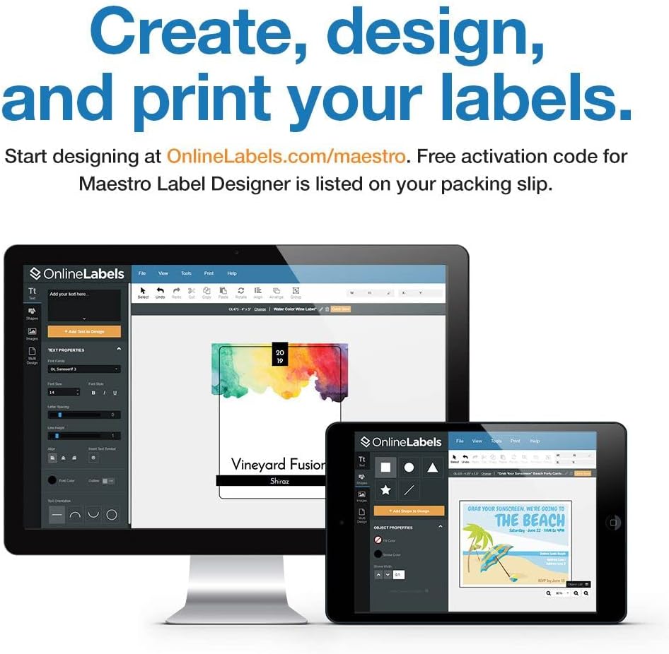 Printable Name Tags - 2-1/3 x 3-3/8 - Pack of 200, 25 Sheets - Inkjet or Laser Printer - Online Labels