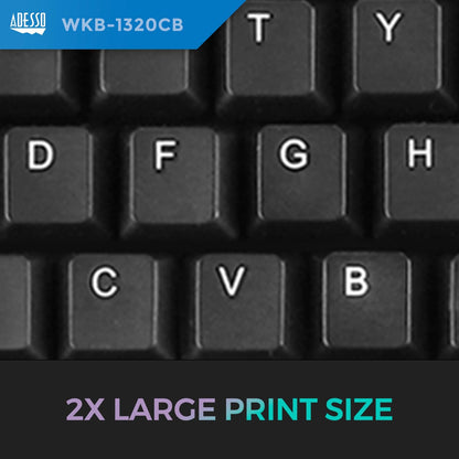 Adesso WKB-1320CB EasyTouch - Wireless Desktop Keyboard and Mouse Combo, Black