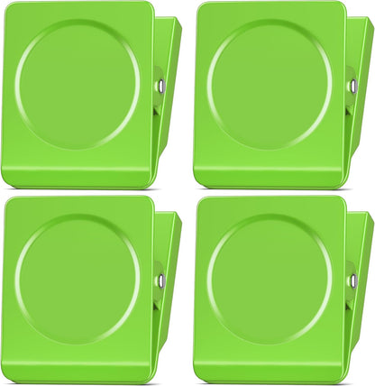 FINDMAG Extra Strong Magnetic Clips, Heavy Duty, Super Large, 4 Pack, Green
