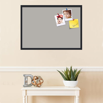 PinPix 34x24 Inch Cork Bulletin Board. This Decorative Framed Pin Board Comes with Dark Stone Design and a Satin Black Frame. Ideal for Home Office Decor or Message Board (PinPix-1808)