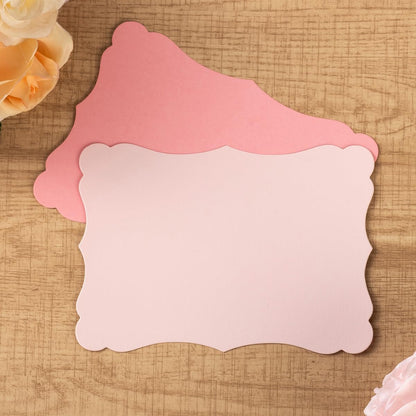 50 Pack Blank Kraft Cards Cardstock Thick Paper Brown Greeting Cards for DIY Gift Card Menus, Baby Shower and Wedding Invitations (Pink, 5 Colors, 5x7IN)