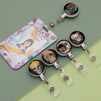 16pcs Badge Reels Retractable Badge Holders,Id Badge Holders Retractable with Clip,Cute Badge Reel for Men,Women,Girls 13