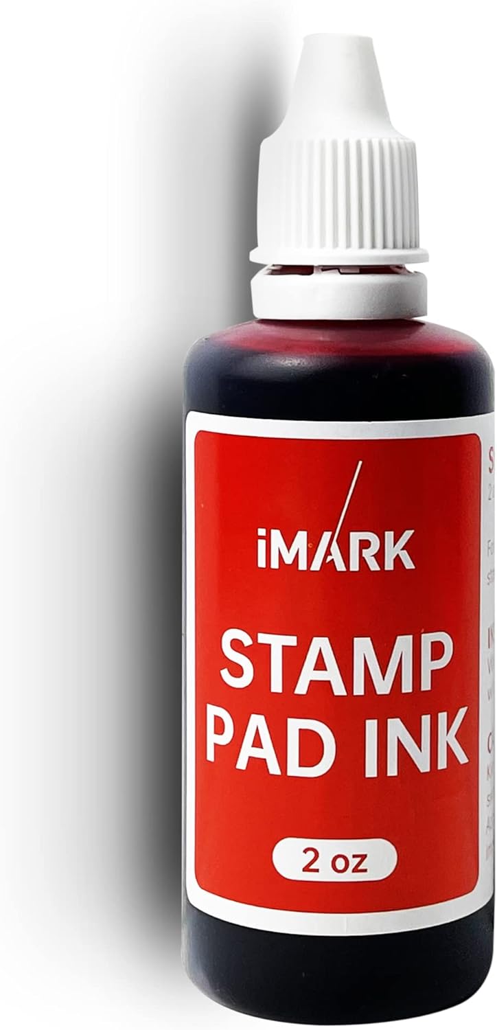 Premium Refill Ink for Self-Inking Stamps, Daters and Stamp Pads (2 oz, Red)