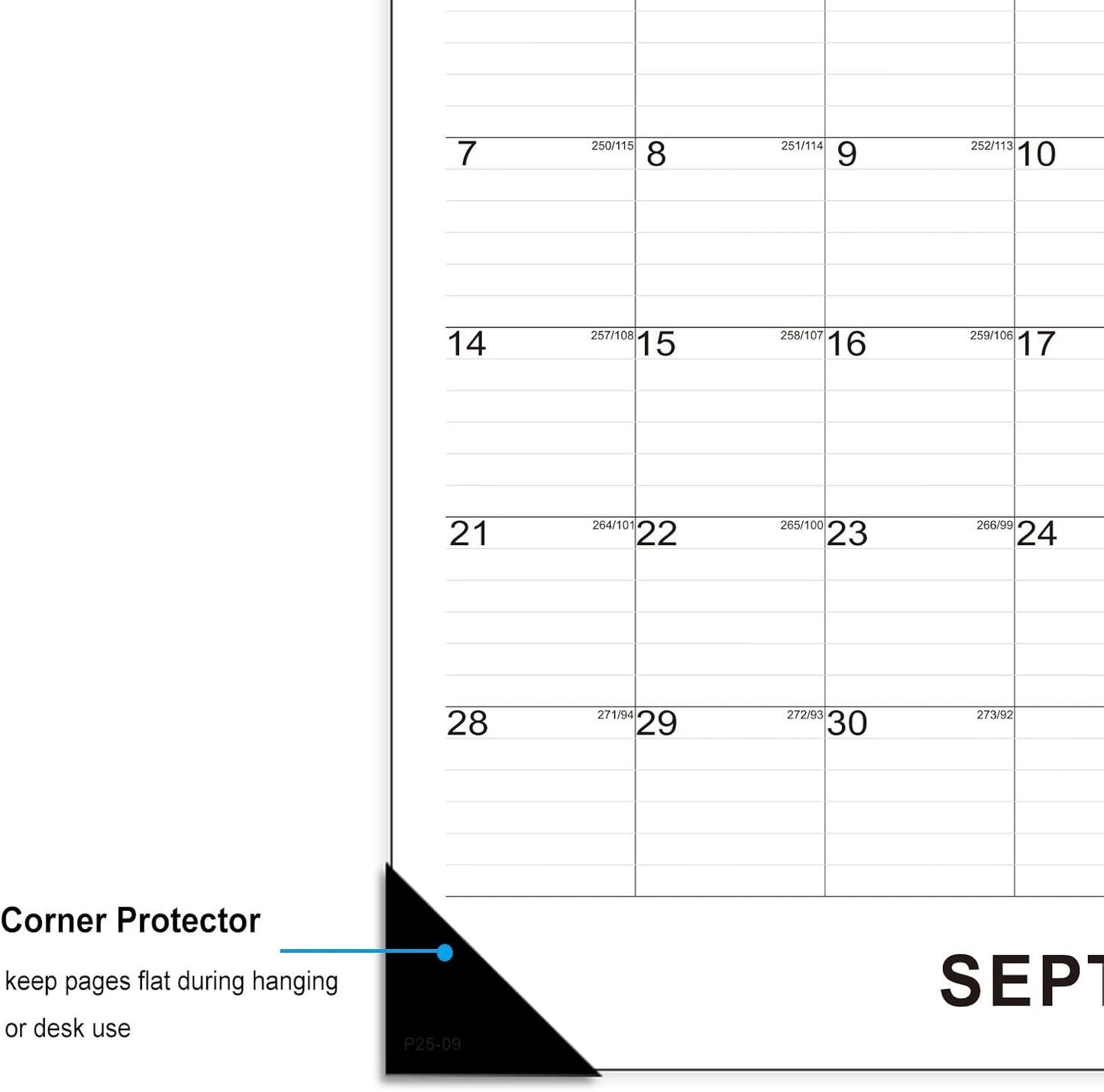 TOWWI Desk Calendar 2025-2026, Large Wall or Desktop Monthly Calendar for Daily Schedule, Office, Home - 16.7x11.6 inches (Black)