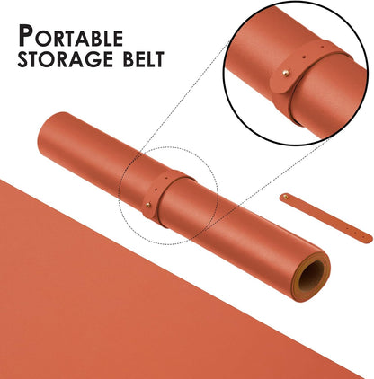 Cork Desk Mat - Dual-Sided Desk Pad for Office and Home - Desk Organization and Accessories - Ideal for Large Mouse Pad and Desk Mats on Top of Desks(Orange,36"x 17")