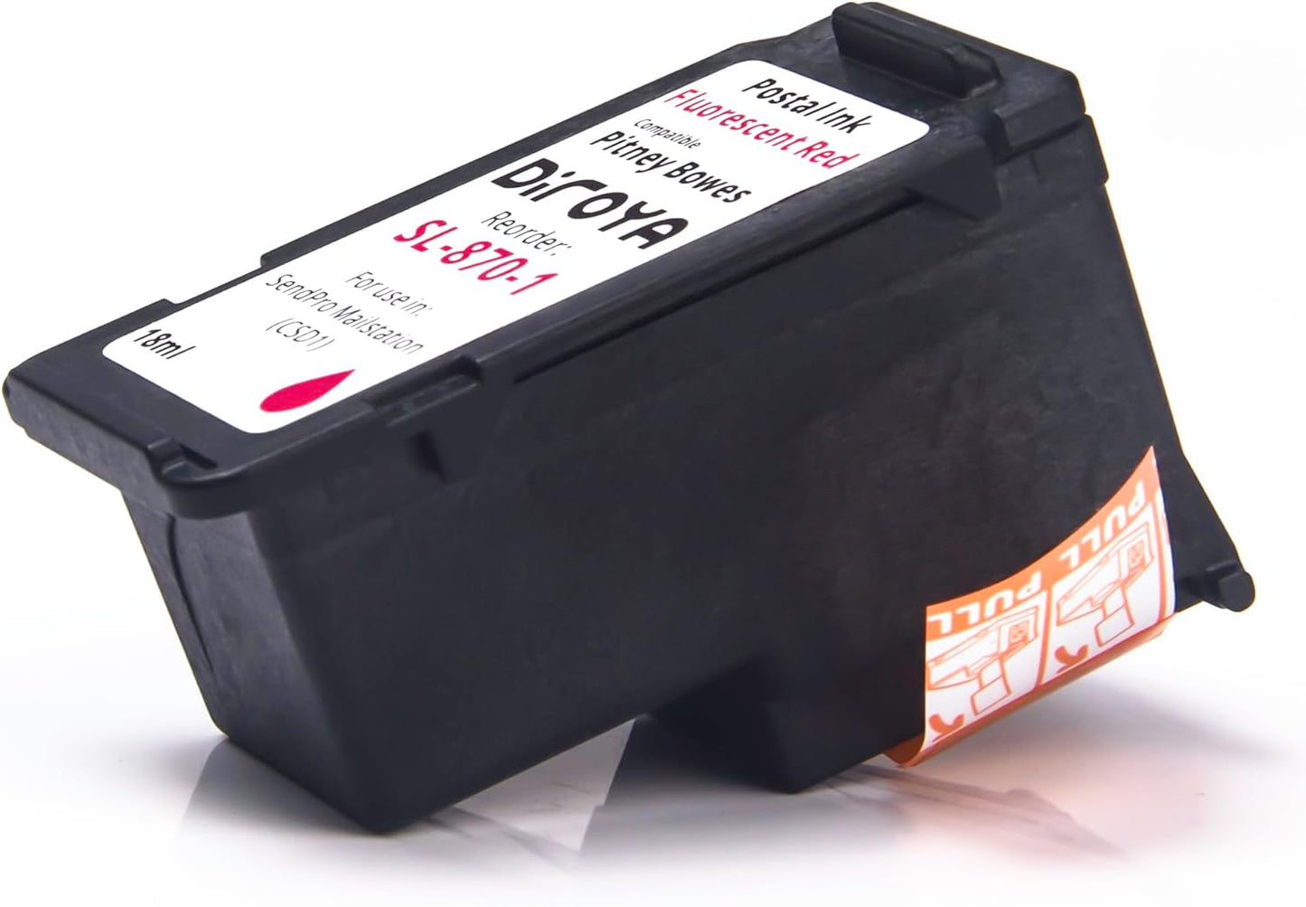 SL-870-1 Ink Cartridge 18ML High Yield Replacement for Pitney Bowes SendPro Mailstation Fluorescent Red Postage Ink (CSD1) (1 Pack)