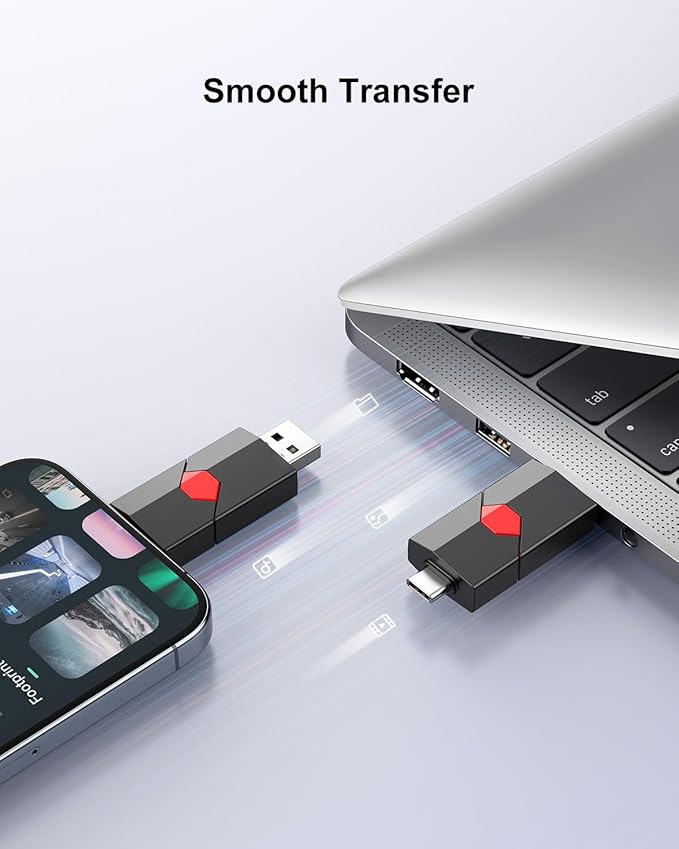 Aiibe 64GB USB C Flash Drive Type C + USB A Dual Flash Drive 64GB USB Drive Push-Pull USB C Memory Stick Portable USB C Thumb Drive for iPhone 15 Smartphone Tablet Computer, Red