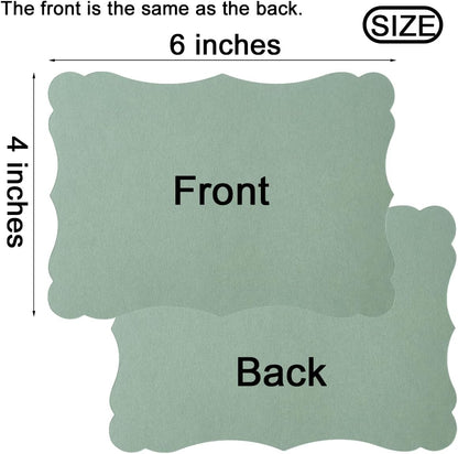 Homtable 50 Pack Sage-Green Blank Cards Cardstock Thick Kraft Paper Brown Greeting Cards for DIY Gift Card Menus, Baby Shower and Wedding Invitations (4x6IN)