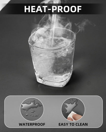 Extra Large Desk mat, Leather Desk Pad Protector,Office Desk Mat,Mouse Pad, Non-Slip Desk Blotter, Laptop Desk Pad, Waterproof Desk Writing Pad for Office&Home (Black, 55" x 17")