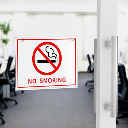 NIUBEE 3-Packs Acrylic Wall Sign Holder 8.5x11 Horizontal, Clear Plastic Picture Frames , Wall Mounted Design, Support No Drilling (Provide 3M Tape and Mounting Screws)