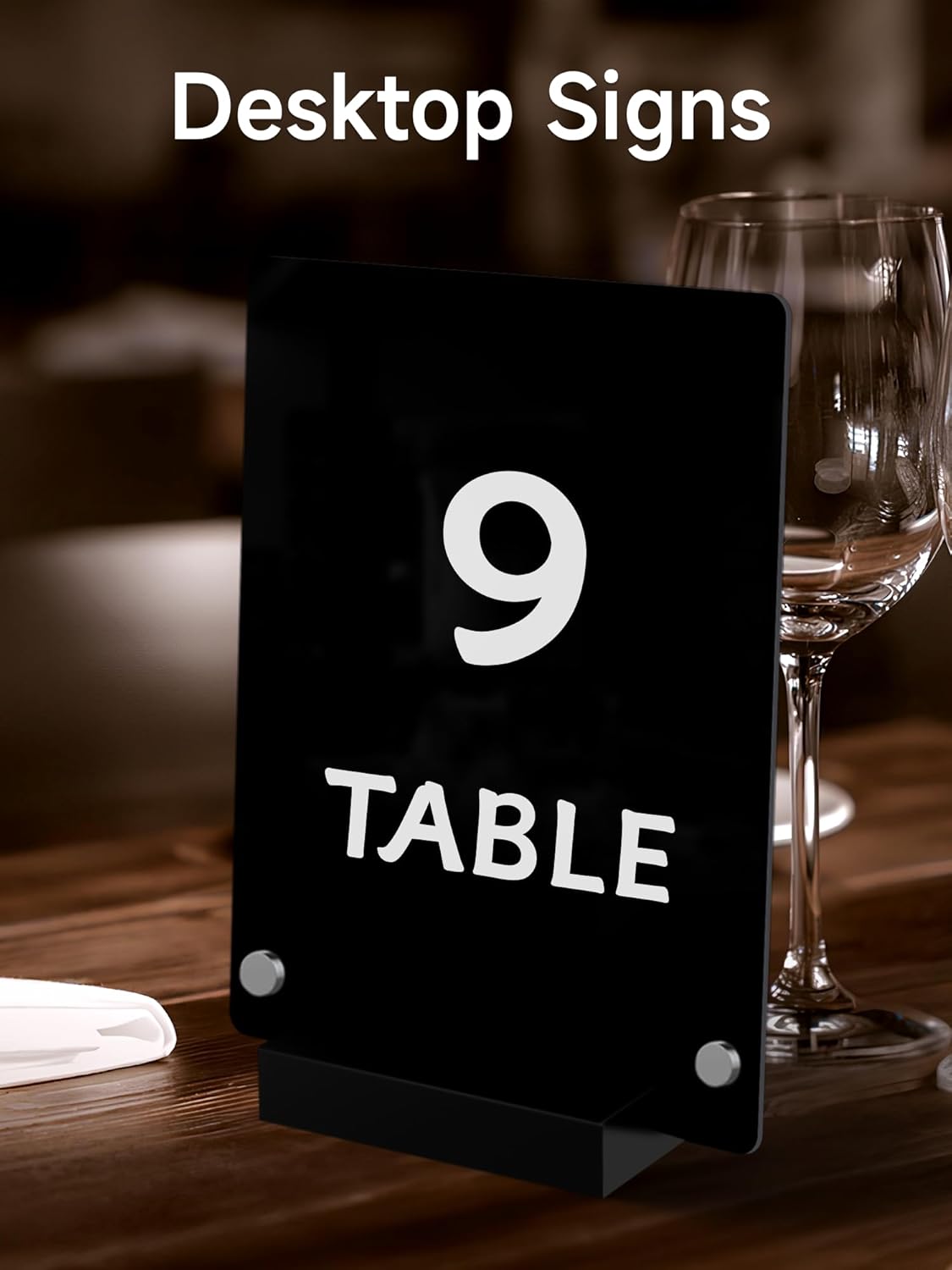 2 PCS Desktop Black Dry Erase Board with Stand - 8” x 6” Small Acrylic Black Board with Marker and Magnetic Clip, Reusable Desk Notepad, to-Do List, Menu Board Signs for Bar, Office, Home