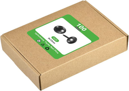 uxcell Upholstery Tacks Nail Pins Furniture, 150Pcs 9x13mm Thumb Tack Pins Assortment Kit Carbon Steel for Home Sofa DIY Decorative Nail Heads Nails, Black