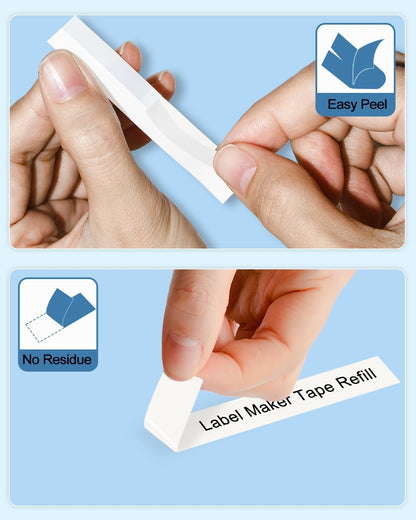 Label Maker Tape Refill 12mm 0.47 Laminated White Replace for Brother P-Touch Label Tape TZe TZ TZe-231 TZe231 Compatible with Brother P Touch PTD210 PTD220 PTH110 PTH111, Black on White, 6 Pack