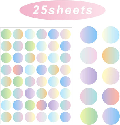 STARLIBOO Dot Stickers - Gradient Color Code Labels, 1inch Garage Sale & Yard Sale Price Tags, Writable Not Blurry (1200 Labels)