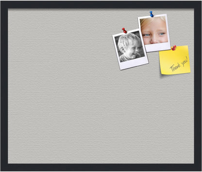 PinPix 24x20 Inch Cork Bulletin Board. This Decorative Framed Pin Board Comes with Light Stone Design and a Satin Black Frame. Ideal for Home Office Decor or Message Board (PinPix-1809)