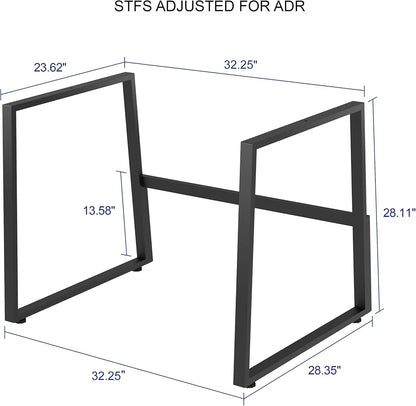 Rocelco 32" Height Adjustable Standing Desk Converter with Floor Stand Bundle - Slide Out Retractable Keyboard Tray - Sit Stand Up Dual Monitor Riser - Computer Workstation - Black (R ADRB-STFS)