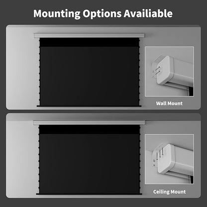 QuadraArc Motorized ALR Projector Screen, Black Crystal 4K Electric Drop Down Screen, Wall & Ceiling Mount, Compatible with 1800 ANSI Lumens ST/LT Projectors 100"