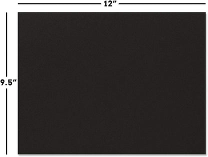 Plain Black Certificate Folders - Pack 50, Linen Cover 80 lb. Stock, Folded, Die-Cut Corners, for Office, Business Awards, Graduation, School Diploma Holder, 9-1/2" x 12" (Set of 50)