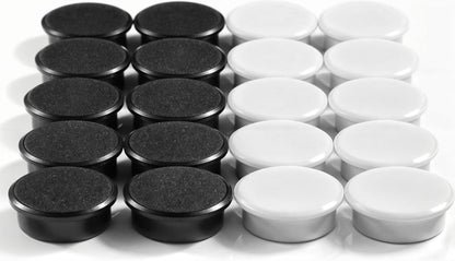Qualsen Fridge Magnets, Cute Refrigerator Magnets for Whiteboard, Locker, Office, Classroom, Kitchen (20Pcs-Black+White)