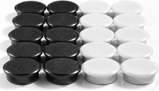 Qualsen Fridge Magnets, Cute Refrigerator Magnets for Whiteboard, Locker, Office, Classroom, Kitchen (20Pcs-Black+White)