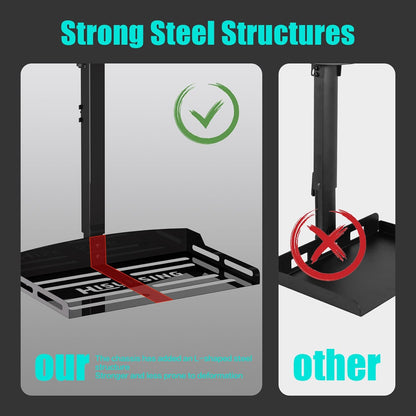 Universal Projector Ceiling Mount with Tray, Projector Mount Hidden Cable Routing, Height Adjustable up to 22.8 inches, Holds up to 11 lbs, Ideal for Home Theater and Office - Black