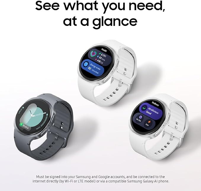 Samsung Galaxy Watch 8 (2025) 40mm Bluetooth Smartwatch, Cushion Design, Fitness Tracker, Sleep Coaching, Running Coach, Energy Score, Heart Rate Tracking, Silver [US Version, 2 Yr Warranty]