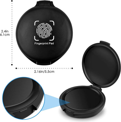 ERKOON 6 Pack Fingerprint Ink Pads, Thumbprint Ink Pad for Notary Supplies Identification Security ID Fingerprint Cards Fingerprint Black