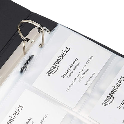 Amazon Basics 9-Sleeve Trading Card Protectors Binder Sheet, Transparent, 100 Pack