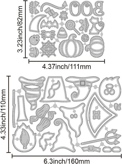 GLOBLELAND Halloween Gnome Cutting Dies for Card Making Pumpkin Bat Spider Cut Die for DIY Scrapbooking Journal Embossing Paper Craft Decor