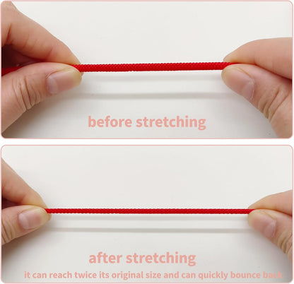 1/8 inch Non-Slip Elastic Band -3mm 15 Yards Soft Elastic Cord Stretch String Braided Thread for Sports Gear, DIY Crafts, Hair Bands, Shoelaces,Apparel Making & Camping Tie Down (Red)