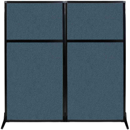 Versare Workstation Partition | Portable Wall Divider | Modern Office Cubicle | Free Standing Privacy Screen | Flexible Work Space | 66" x 70" Caribbean Fabric Panels